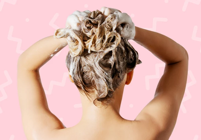 A women washing her hair
